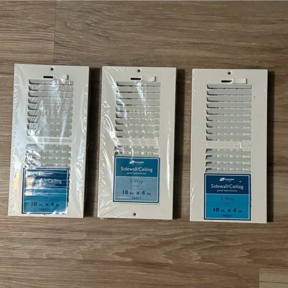NWT Accord | Bundle of 3 - 10” X 4” White Sidewall/Ceiling Vent Covers
